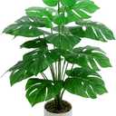 Freyalife 28 Fake Plant Artificial Monstera for Room Decor, Faux Potted Plants Indoor for Home Living Bedroom Aesthetic Farmhouse Dorm Office Classroom and Outdoor Garden Porch Balcony Decor