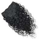 Water Wave Curly Clip In Human Hair Extensions 8 Pcs 20 Clips Brazilian Remy Hair 120g Wavy Curly Clip Ins Natural Black 20 Inches