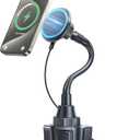 SUPERONE 2025 Upgraded for MagSafe Cup Holder Charger, MagSafe Car Mount Charger 15W Fast Charging with Adjustable Gooseneck for iPhone 17 16 15 14 13 12 Pro Max Plus Mini MagSafe Case