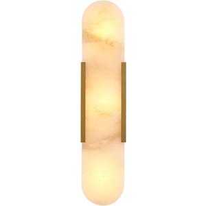 Modern Gold Wall Sconces for Living Room, Marble Sconce Wall Light Fixtures for Bedroom, Alabaster Sconce Lighting for Entryway Bathroom, 1 Pack