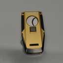 KEJIAR Cigar Lighter, Multi-Purpose Cigar Torch Lighter, Refillable Butane Torch Lighter, Built-in Punch, Fan-Shaped Serrated Double-Blade Cigar Cutter and Stand, Ideal Cigar Accessories for Men Gift