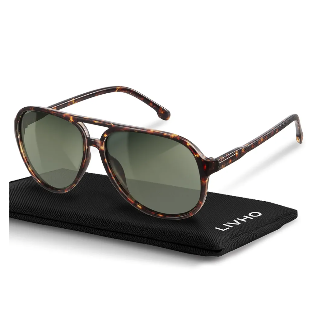 livho Trendy Polarized Aviator Sunglasses Women Men, Retro Sun Glasses for Women Men 2025, Oversized UV Protection Shades