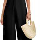 Acelitt Womens Sleeveless Wide Leg Jumpsuits with Pockets,S-XXL (Black, XXL)
