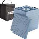 Heavy Duty RV Leveling Blocks 12 Pack, Interlocking Design Camper Leveling Blocks with Packing Bag, Ideal for Leveling Single and Dual Wheels (Gray)