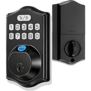 Deadbolts Lock for Front DoorFingerprint Door Lock 0.3s Fast Unlock 100 Fingerprints 100 Codes Keyless Entry Smart Electronic Keypad Digital Auto Lock 1-99s