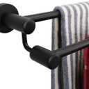 TocTen Double Bath Towel Bar - Thicken SUS304 Stainless Steel Towel Rack for Bathroom, Bathroom Accessories Double Towel Rod Heavy Duty Wall Mounted Towel Holder (Black,24IN) (Round 24 Inch)