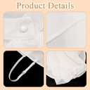 Fumwase Chiffon Detachable Fake Collar Vintage Adjustable Half Shirts Professional Suit Round Blouse Collars Button-Down Shirts for Women (White)