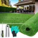Artificial Grass Turf Outdoor for Garden Landscape Decoration, Fake Rug Mat with Drainage Holes, Synthetic Grass Lawn for Balcony, Backyard, Patio, Gate, Pool Deck, Dog Potty Training Grass 4ftx6ft (4x6ft)