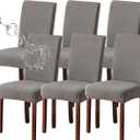 Genina Waterproof Chair Covers for Dining Room 6 Pack Kitchen Chair Covers Parson Dining Chair Slipcover,Gray