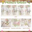 Ivory White Floral Table Runner 10ft Embroidery Tulle Spring Wildflower Table Runner Seasonal Summer Butterfly Kitchen Dining Gauze Decoration for Wedding Baby Shower Birthday Party (1 Pcs)