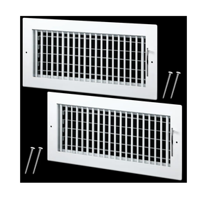 Tandefio 2 Pack Ceiling Vent Covers14" X 6" Duct Opening Size Adjustable Blade Sidewall Register Vent Cover Diffuser Heavy Duty Stamped Steel Grill White, Outer Dimensions: 15.75" X 7.75"