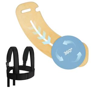 Slide Transfer Board with Turntable-Include Wheelchair Safety Belt, Safe and Effortless Assist for Seniors and Rehabilitation Users, Wheelchair to Bed/Toilet/Car/Chair, 31.5" x 8.7" x 0.8" (Arc)