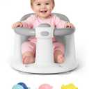 Baby Bath Seat for Babies 6 Months & Up - Bathtub Seats for Babies with 3 Baby Bath Toys, Non-Slip, Comfortable, Infant Bath Essentials-Grey