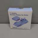 Baby Plates with Suction with Forks and Spoons, Foldable Silicone Toddler Plates, Baby Travel Essential, Microwave & Dishwasher Safe, Baby Blue