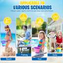 Beach Toys Collapsible Sand Toys Foldable Sand Buckets Set 6 pcs with Shovels Silicone Sand Pails for Beach, Pool, Travel, Fishing, Beach Essentials for Summer