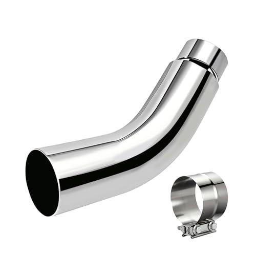 Floshine Diesel Exhaust Elbow Tip, Side Exit Exhaust Tip, chromed Turndown Exhaust Tip (5'' inlet / 7'' outlet)