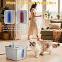 SEIRMEP Stainless Steel Cat Water Fountain, 101oz/3L Automatic Pet Water Fountain, Dog Water Fountain with Replacement Filters for Cats, Small Dogs (2 Filters and 2 Sponges)