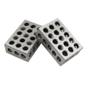 Precision Ground 1-2-3 Block Set (2 Blocks) - 1"x2"x3" Tool Steel 23 Holes, Matched Pair - Size/Flatness: .0003", Parallelism: .0002"