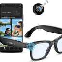 Mingtawn AI Smart Glasses 4K HD Camera, BT Call, 800W Anti-Shake Camera Glasses with Video Recording Dual Mic, Simultaneous Interpretation/GPT Identify Objects, 270mAh Blue Light Glasses, Blue Light