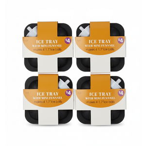1ct ICE TRAY WITH MINI FUNNEL makes 4 1.7" ice balls (4Pack)