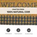 IQ Accessories Fall-Themed (Welcome) Natural Coir Front Door Mat 17.7 x 29.5 in, Outdoor Rug with Non-Slip Rubber Backing, Fade-Resistant Indoor Outdoor Rugs, Flat Woven Outdoor Patio Rug