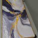 Large Framed Abstract Wall Art Modern Blue Golden Grey Abstract Picture Framed Canvas Prints Ready to Hang for Living Room Bedroom Size 30x60