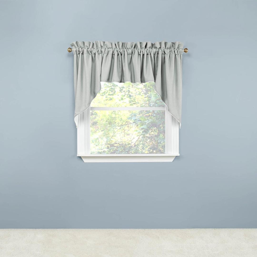 Renaissance Home Fashion Emmett 3Piece Lined Swag Set, 102 X 36,Silver,102" X 36"