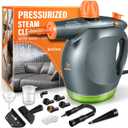 1250W Powerful Handheld Steam Cleaner with Detergent Container and Safety Lock, Multifunctional and Pressurized Hand Held Steamer for Kitchen, Bathroom, Windows and Floors, Steamer for Cleaning