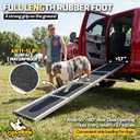 71" Aluminum Alloy Dog Ramp for Car SUV Truck Side Door, Outdoor Foldable Pet Ramp with Adjustable Support Head, Non-Slip Traction Surface, Sturdy Ramp for Large Dogs Up to 150 LBS