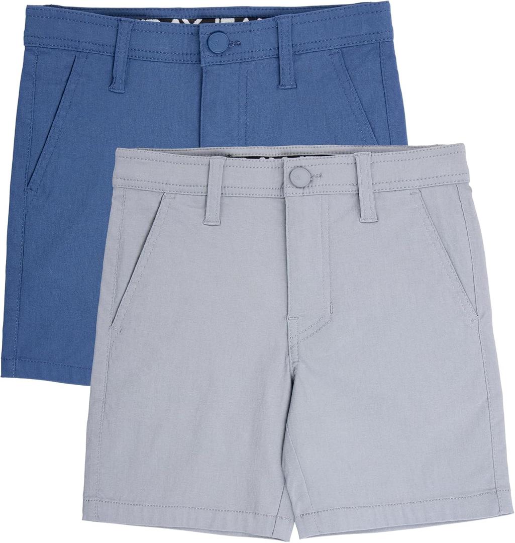 X RAY 2 Pack Boys Regular Fit Stretch Chino Golf Short, Kids Flat Front Casual Dress Shorts, Size W:14