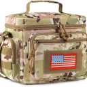 ATRIPACK Lunch Box for Men, Tactical Lunch Bag MOLLE Webbing Leakproof Insulated Large Lunch Cooler Women Adult Meal with Adjustable Shoulder Strap Durable Lunch Pail (Camo-Brown) (Medium)