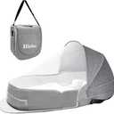 Hishe Baby Travel Bassinet Portable Bassinets: Foldable Lightweight Travel Pod Infant Co-Sleeper Bed with Mosquito and Canopy Outdoor Newborn Essentials Gift