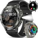Smart Watch for Men Fitness Tracker: Military Make Answer Call Running Digital Mens Watches Waterproof Smartwatch Android Phone iPhone Samsung Compatible Sleep SpO2 Heart Rate Monitor Step Pedometer (Black)