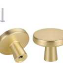Haliwu 10 Pack Brushed Gold Cabinet Knobs Gold Dresser Drawer Knobs Round Brass Kitchen Cabinet Hardware Zinc Alloy