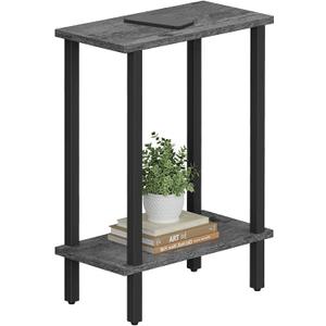 TUTOTAK Small Side Table, Narrow End Table, Skinny Sofa Table, Slim Nightstand, Couch Table, Living Room, Bed Room, Charcoal Grey TB01BY062