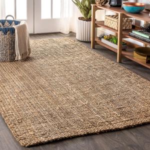JONATHAN Y NRF102A-3 Pata Hand Woven Chunky Jute Indoor Area Rug Bohemian Farmhouse Easy -Cleaning Bedroom Kitchen Living Room Non Shedding, 3 ft x 5 ft, Natural Color