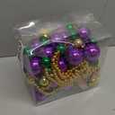 JOYIN 6 Pcs Mardi Gras Jumbo Bead Necklaces, 44'' Gold Green Purple Necklaces Beads for Mardi Gras Parade Decorations Party Favors Supplies, Costume Outfit Accessories