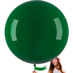 PartyWoo Hunter Green Balloons, 4 pcs 36 Inch Large Dark Green Balloons, Big Deep Green Balloons for Balloon Garland or Arch as Party Decorations, Birthday Decorations, Wedding Decorations, Green-Y56