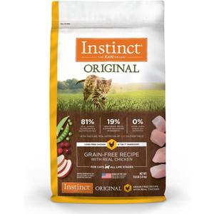 Instinct Original Dry Cat Food, Raw Coated Kibble, High Protein, Grain Free Recipe - Real Chicken, 11 lb. Bag (EXP 07/22/26)