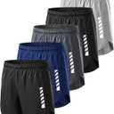 JZCreater Mens Shorts, 2-in-1 Athletic Workout Running Shorts with Liner, 2 Inner Pocket, Quick Dry Gym Shorts for Men (L)