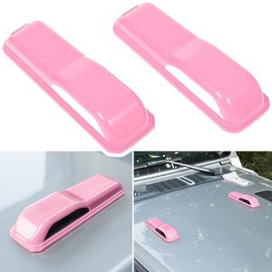 Engine Hood Hinge Cover Trim Exterior Accessories Decoration for 2018-2025 Jeep Wrangler JL JLU Sports Sahara Freedom Rubicon Unlimited Gladiator JT 2-Door & 4-Door (Pink 2PCS)