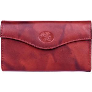 Julia Buxton Heiress Leather Organizer Clutch Handbag Wallet with RFID Blocking, Red