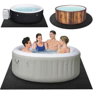 80 * 80 Inch Hot Tub Mat, Inflatable Hot Tub Pad Outdoor Indoor, Water-Absorbent Anti-Slip Portable Spa Pool Accessories for Protect The Hot Tub Pool from Wear, SPAMAT 80X80