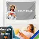 3x5 Ft Tapestry Christian Religious Polyester Flag "I Saw That" with Four Brass Grommets - Funny Jesus Tapestry Flag Wall Decor for Home - Tapestries Banners for College Dorm Room or Meme for Bedroom