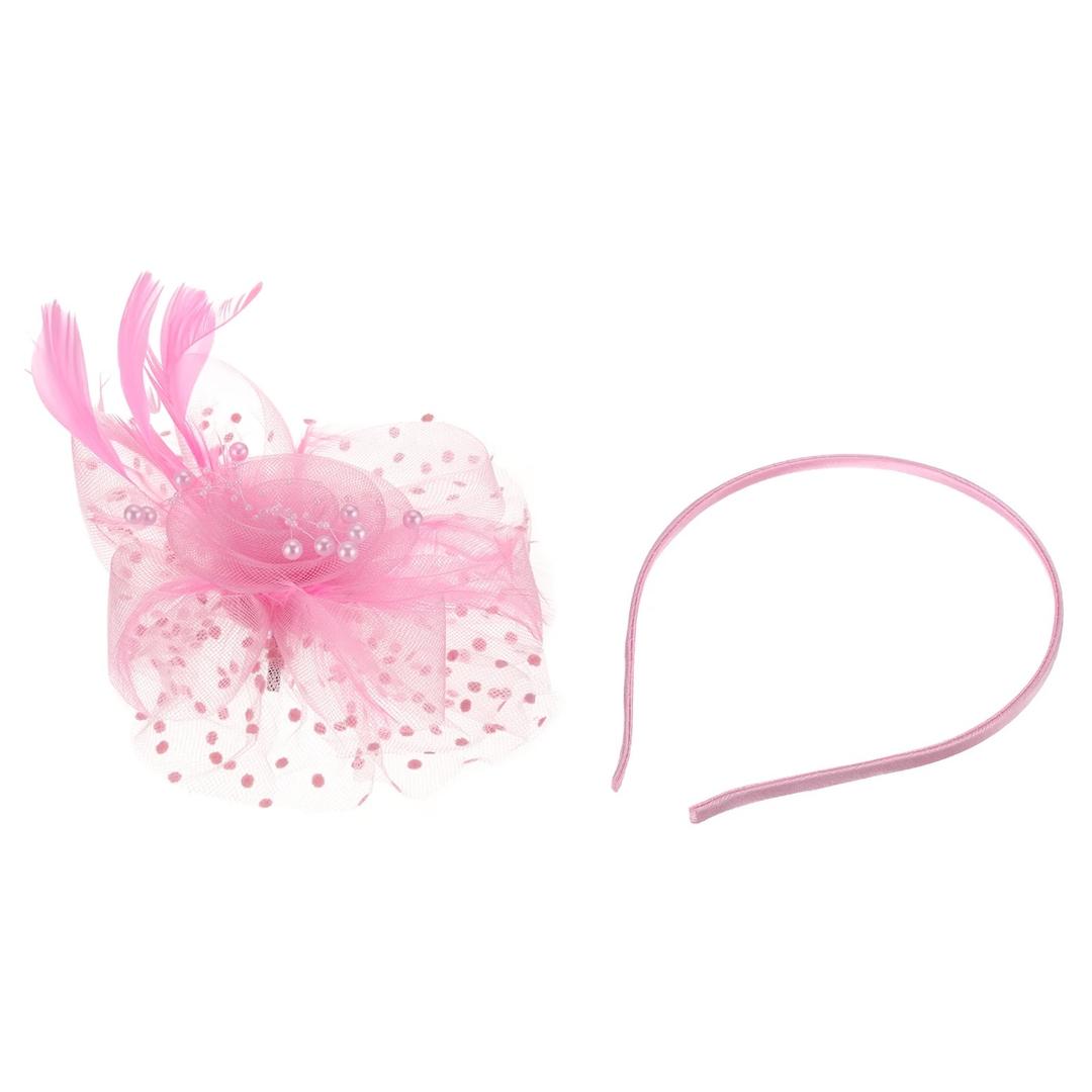 Fascinators Hats Clip Hat Wedding Cocktail Fascinators Tea Party Headwear for Women Pink