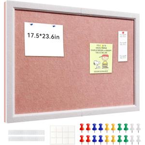 18"x24" Pink Felt Bulletin Board, Framed Pin Board
