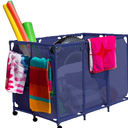 Essentially Yours Pool Noodles Holder, Toys, Floats, Balls and Floats Equipment Mesh Rolling Storage Organizer Bin, Extra-Large, (47.2" W x 30.2" L x 34" H), Blue Style 455119