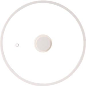 CAROTE 10" Silicone Lid for Pots, Pans and Skillets, Pot Lid With Heat Resistant Silicone Rim and Tempered Glass, White