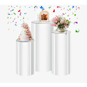 JASYNGS cylinder stands for party for Wedding & Birthday Decor – cylinder pedestal stand,display pedestal stands, Elegant Event Display Stand, Versatile Decorative Pillar (3piece)