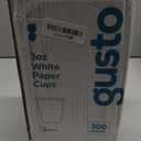 GUSTO 3 oz White Paper Cups [300 Count] Small Disposable Cups for Espresso, Tea, Samples & Mouthwash, Sturdy Hot & Cold Drinkware for Home, Office & Events (Formerly Comfy Package)